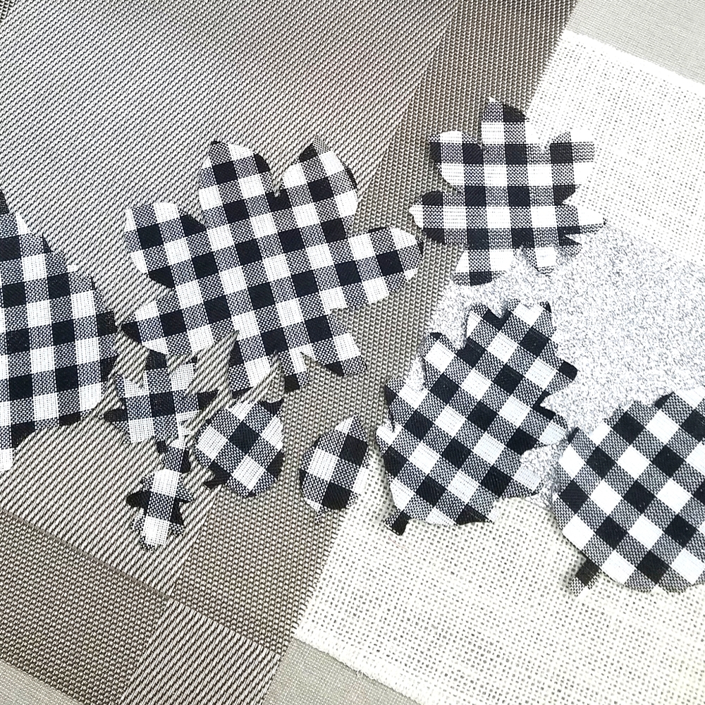 Farmhouse Buffalo  plaid  leaf cut outs